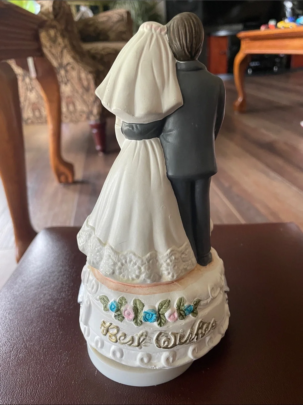 VTG Bride and Groom Wedding Cake Topper Figurine with music